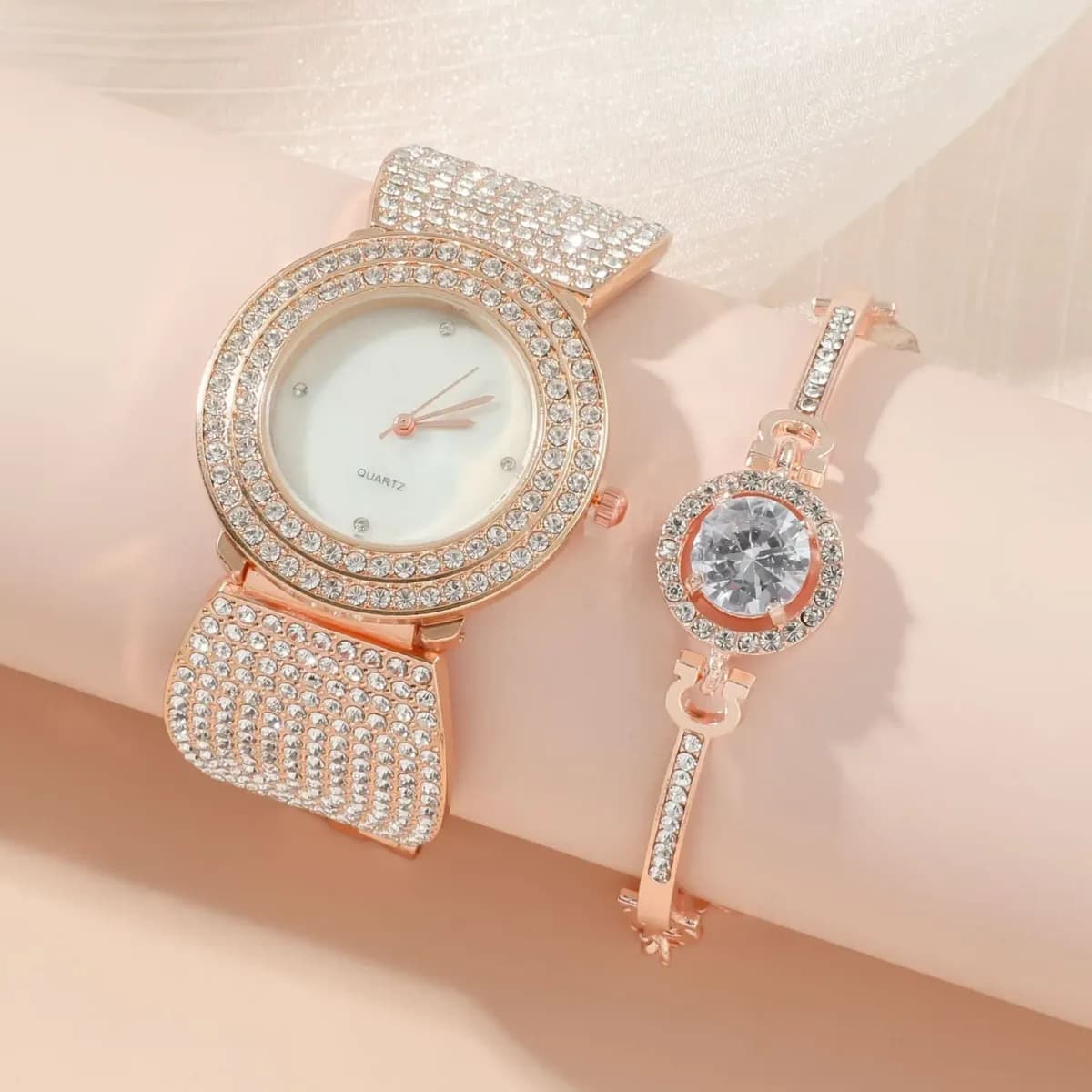 rhinestone watch with matching bracelet
