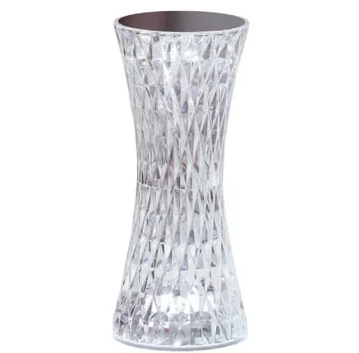 rechargeable crystal touch table lamp with faceted diamond pattern